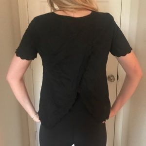 Black Flutter Back Top